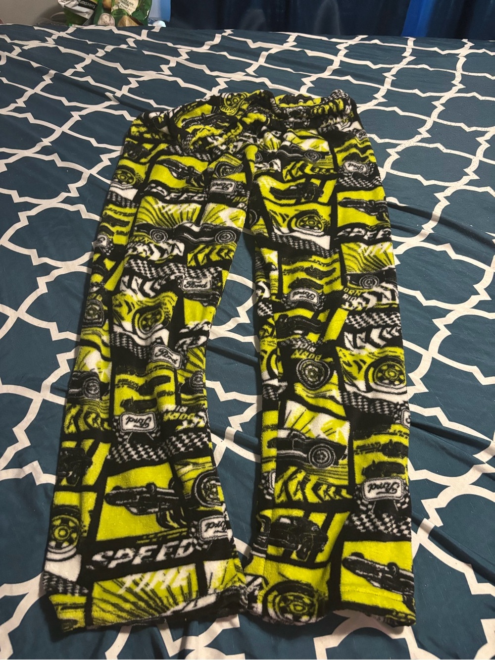 Ford Neon Yellow & Black Plush Beanie with Logo Tag